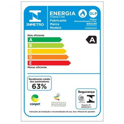 Cooktop 4 Bocas Suggar FG4004AVP Preto Bivolt