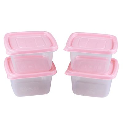 Conjunto de Potes São Bernardo Multiclick em Plástico Quadrado com 4 Peças 500ml - Item Sortido