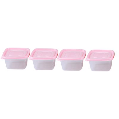 Conjunto de Potes São Bernardo Multiclick em Plástico Quadrado com 4 Peças 500ml - Item Sortido