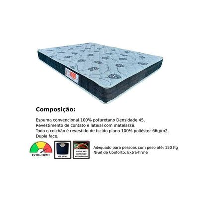 Cama Box Baú King: Colchão Espuma D45 Orthoflex Comfortpedic Line + Base Crc Courano White (193x203)