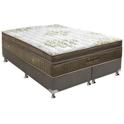 Cama Box King: Colchão Molas Superpocket Ensacadas Ortobom Gold + Box Suede Gray (186x198)