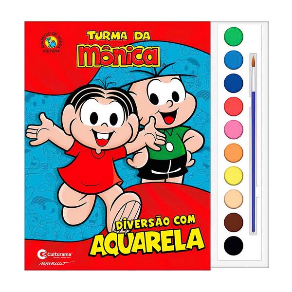 Livro Infantil Culturama Atividades Colorir Turma da Mônica com Aquarela