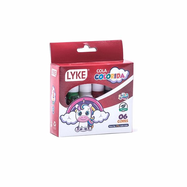 Cola Colorida Lyke Basic com 6 Cores Vibrantes 25g