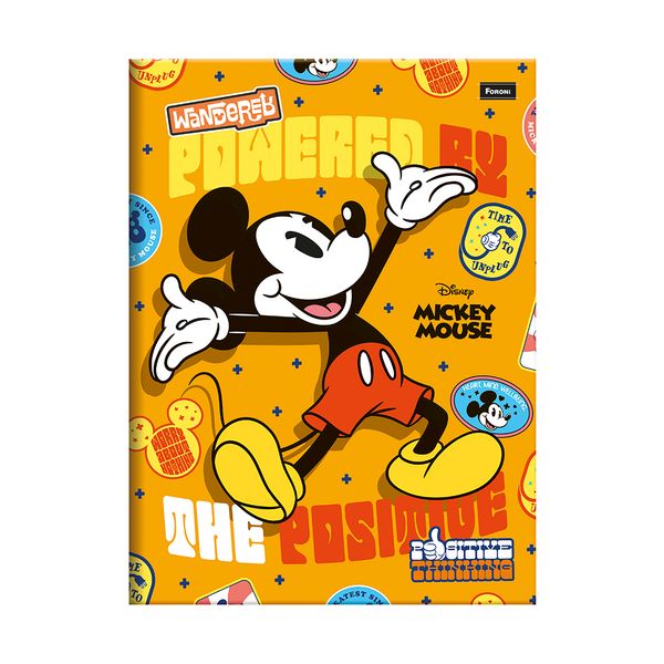 Caderno Brochura Foroni Capa Dura 1/4 Disney Mickey Vintage 80 Folhas - Item Sortido