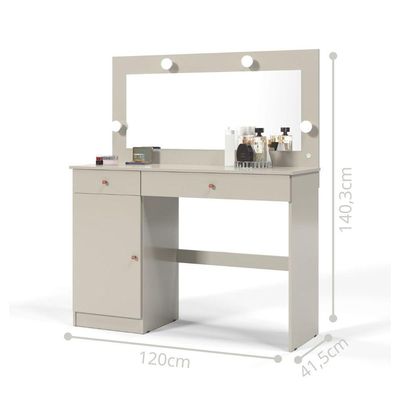 Penteadeira Camarim 2 Gavetas 1 Porta Lara Off White