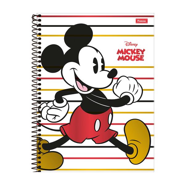 Caderno Universitário Foroni Capa Dura Disney Mickey Vintage 10 Matérias 160 Folhas - Item Sortido