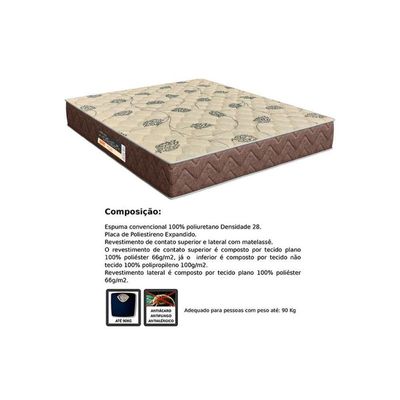 Conjunto Box Baú King: Colchão Espuma Orthoflex D28 Livorno + Base Crc Suede Clean (193x203)