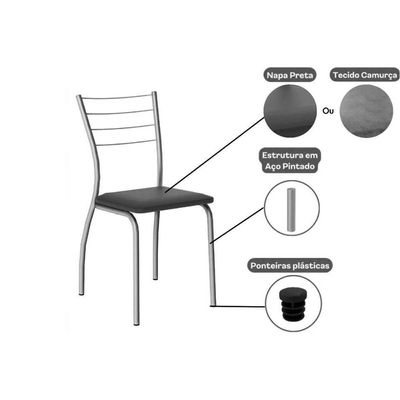 Conjunto Mesa De Cozinha Multiuso Dobrável E 2 Banquetas 1700 Prata Branco Prata Branco Carraro