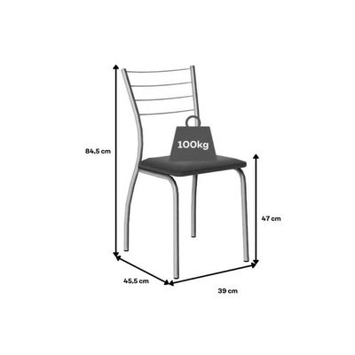 Conjunto Mesa De Cozinha Multiuso Dobrável E 2 Banquetas 1700 Prata Branco Prata Branco Carraro