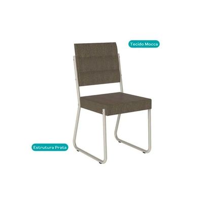 Kit 4 Cadeiras Sala Jantar 1736 4 Uni Rose Areia Caramelo Carraro