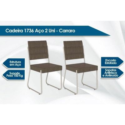 Kit 4 Cadeiras Sala Jantar 1736 4 Uni Rose Areia Caramelo Carraro