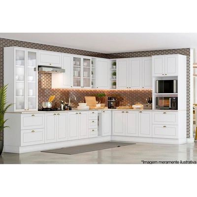 Gabinete De Cozinha Modulado Balcão Com Tampo Para Cooktop Americana Com 2 Portas 80cm Cinza