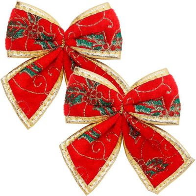 Kit 8 Enfeite Laços Natalino Vermelho árvore Natal De 12cm