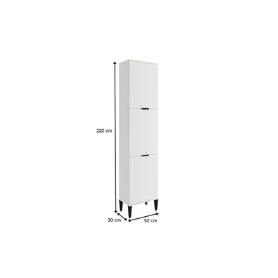 Paneleiro De Cozinha Modulado Alpha 2510 Com 3 Portas 50cm Branco