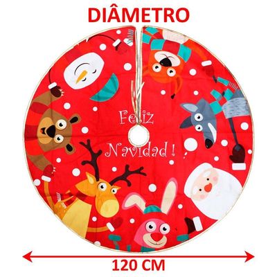 Saia De árvore Natal Temática Natalino Noel Rena Urso 120cm