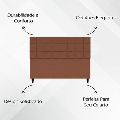 Cabeceira Decorativa Florem Para Cama De Queen 160 Cm Terracota Suede