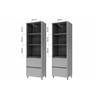 Armário Multiuso Lavanderia Rainha C- 4 Portas E 4 Gavetas 140cm Nature-verde - Nesher