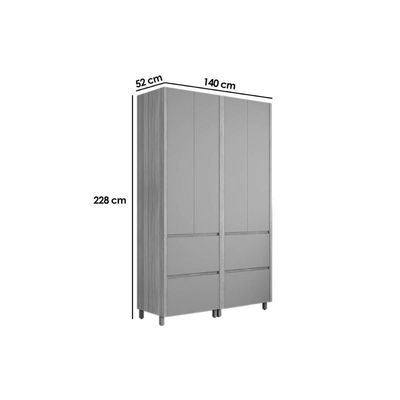 Armário Multiuso Lavanderia Rainha C- 4 Portas E 4 Gavetas 140cm Nature-verde - Nesher