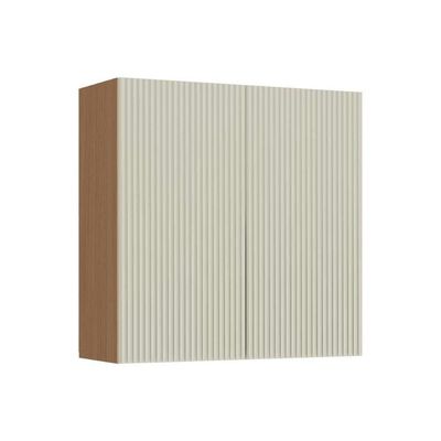 Armário Aéreo Cozinha Modulado Simone Mendes Com 2 Portas 80cm Carvalho Cinza
