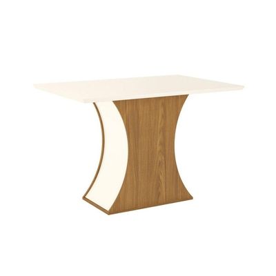 Mesa De Jantar 4 Lugares 120cm - Luiza - Nature - Off White
