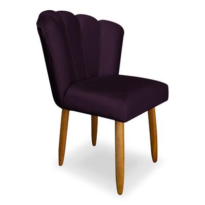 Kit 02 Cadeiras Para Mesa De Jantar Flor Pés Palito Balaqui Decor Roxo
