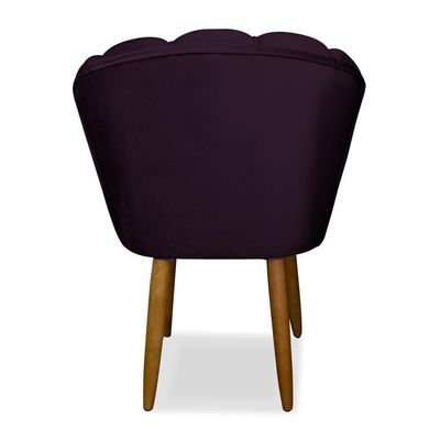 Kit 02 Cadeiras Para Mesa De Jantar Flor Pés Palito Balaqui Decor Roxo