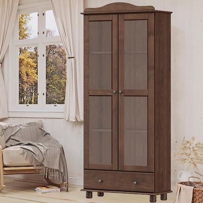 Armario Cristaleira Madeira Maciça 85 Cm 8932 Cafe Milani Store Cafe