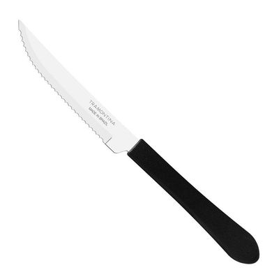 Kit 2 Facas De Mesa Churrasco Tramontina Leme Inox Cabo Preto
