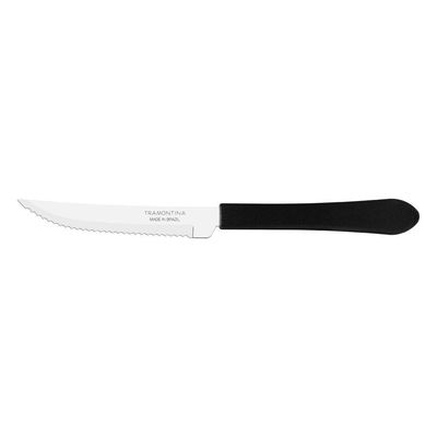Kit 2 Facas De Mesa Churrasco Tramontina Leme Inox Cabo Preto
