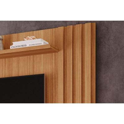 Painel Quarto P- Tv Até 60 Pol Panama Plus Ripado C- 1 Porta 162x157cm Nature-off White - Permóbili