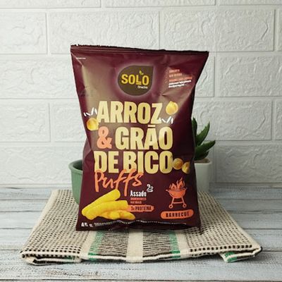 Snack Puffs Arroz e Grão de Bico Barbecue Solo Snacks 45g