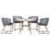 Mesa Com 4 Cadeiras E Noronha Estofado 9 Trama Original Prata