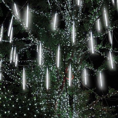 Cascata Chuva De Neve Natal 108 Leds 8 Tubos Enfeite Natalino Pisca Pisca Decoraçao Queda Gelo Iluminaçao