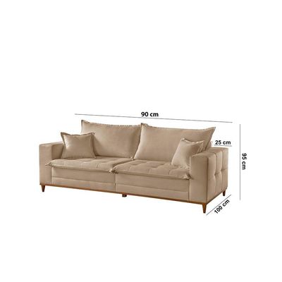 Sofá Matrix 02 Módulos De 90cm B25cm Meu Sofá Online A226 Linho Bege