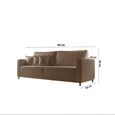Sofá Djon 02 Módulos De 80cm B20cm Meu Sofá Online B016 Veludo Marrom