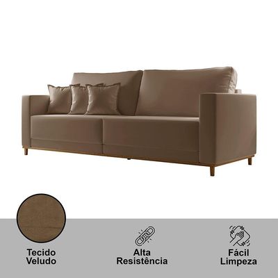 Sofá Djon 02 Módulos De 80cm B20cm Meu Sofá Online B016 Veludo Marrom