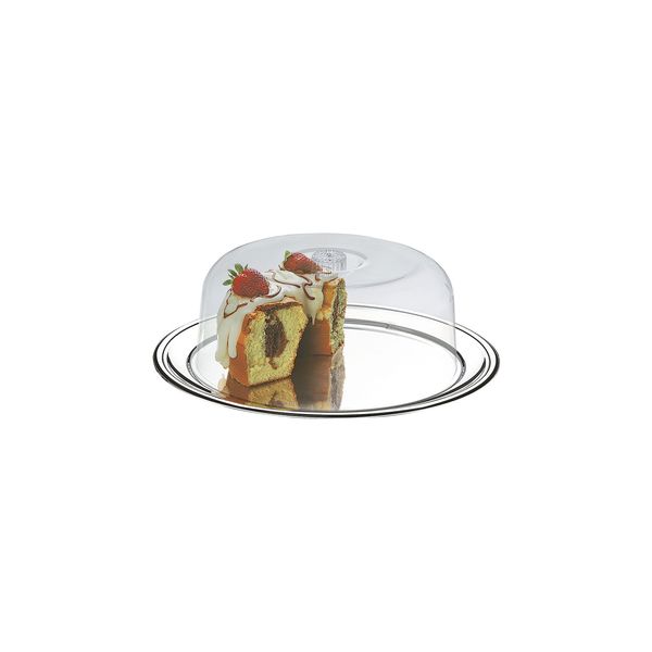 Conjunto Boleira de Aço Inox e Tampa Transparente Brinox Petúnia Redondo 32cm