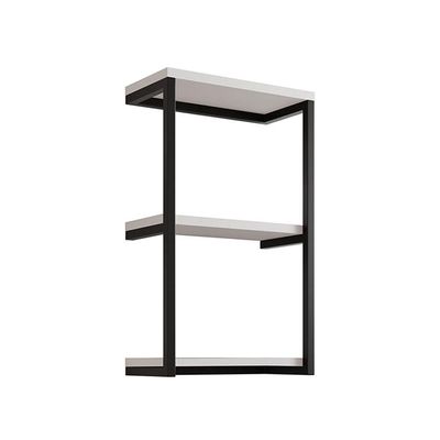 Nicho De Parede Industrial 3 Prateleiras Milão Preto E Branco Preto