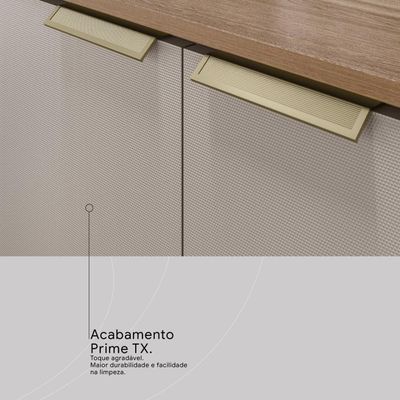 Armário De Cozinha Compacta 10 Portas 2 Gavetas Amora Amêndola Touch-nude Prime Tx