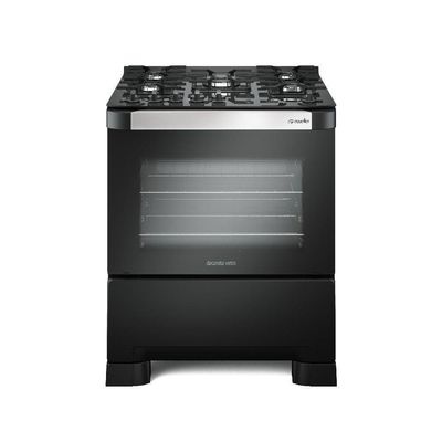 Fogão 5 Bocas Mueller Decorato Vetro G3 Com Timer Preto Bivolt