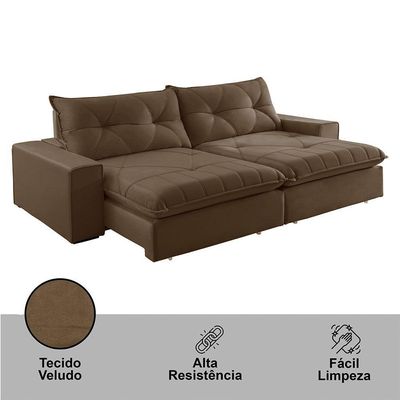 Sofá Hall Veludo Dois Módulos De 90cm B25cm Meu Sofá Online B016 Veludo Marrom