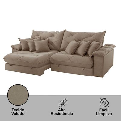 Sofá ágata Veludo Dois Módulos De 100cm B25 Meu Sofá Online B002 Veludo Capuccino