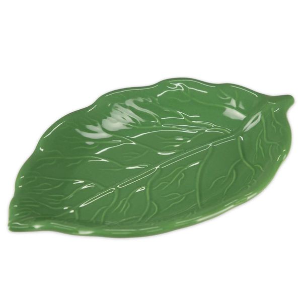Travessa Folha Le Akasya em Cerâmica Verde Escuro 26cm - 1 Peça