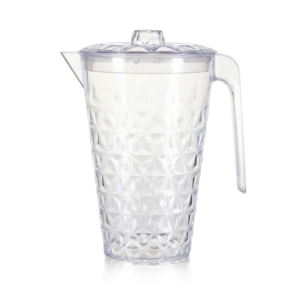 Jarra de Plástico Cristal com Tampa Plasvale Transparente 2L