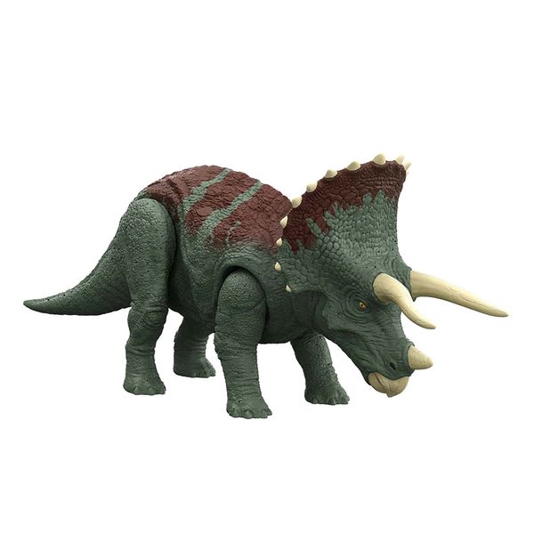 Dinossauro Jurassic World Mattel Triceratops Ruge e Ataca