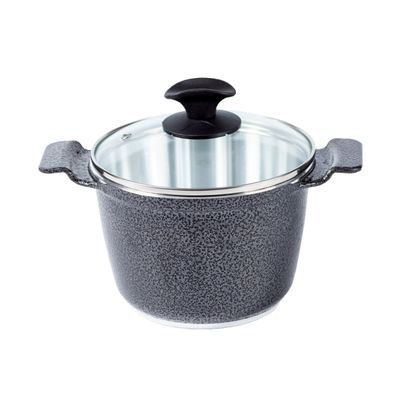 Caldeirão Preto Craqueado Alça Alumínio Diamantado TV 24cm