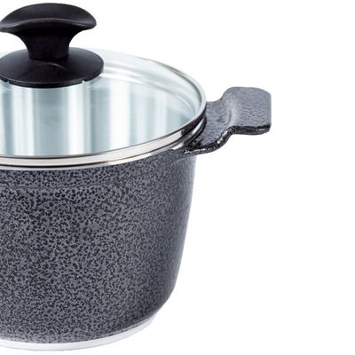 Caldeirão Preto Craqueado Alça Alumínio Diamantado TV 24cm