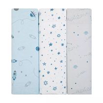 Cueiro Papi Espaço 100% Algodão Flanelado 80x80cm com Três Peças