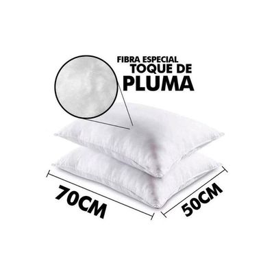 Travesseiro Fibras Siliconadas Plus Percal 200 Fios Kit C/ 4 Un 70x50x15 - Ortobom