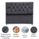 Cabeceira Para Cama Box Estofada King 195 Cm Suede Madri Cinza Escuro